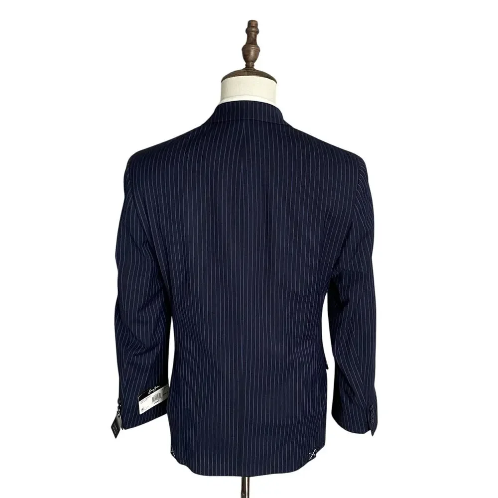 Sean John Suit Jacket Men's 36S Classic Fit Navy Blue Pinstripe NEW
